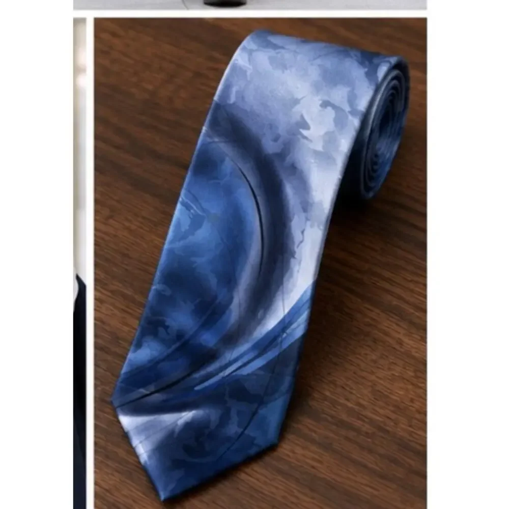 Van Gogh's Tree Collection Art Tie Blue Abstract 100% Silk Necktie Garcia Estate